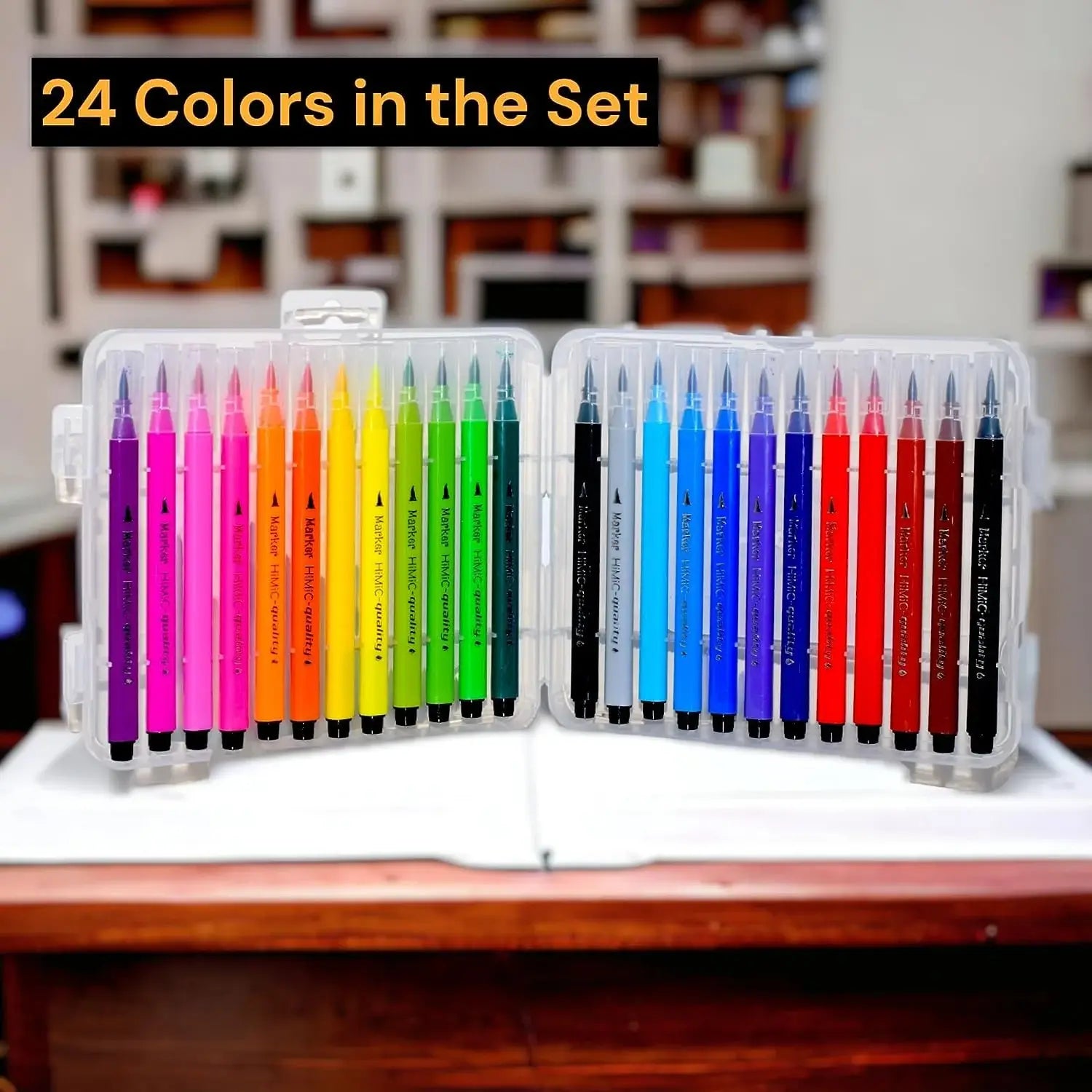 Vibrant 24-shade watercolor brush pens for inspiring creativity and artistic fun in kids.
  www.usmile.toys
