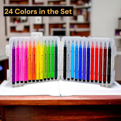Vibrant 24-shade watercolor brush pens for inspiring creativity and artistic fun in kids.
  www.usmile.toys