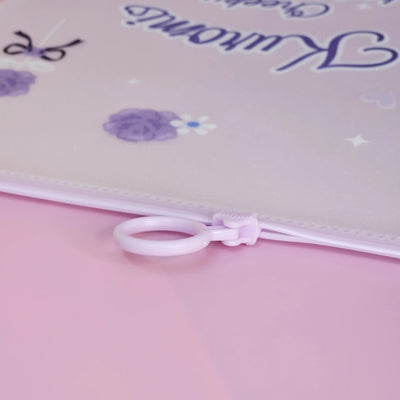 Kuromi Transparent Zipper Pouch – Cute Sanrio-themed stationery bag with floral design, perfect for kids' return gifts. Best kids' return gift online with free delivery across India