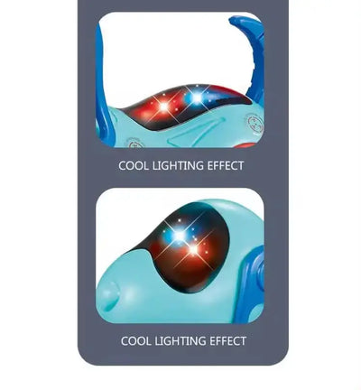 "U Smile Toys Intelligent Robot Dog Toy for Kids, a futuristic electronic pet in bright blue and red plastic, featuring interactive functions, lights, and music, stimulating imaginative play for children." www.usmile.toys