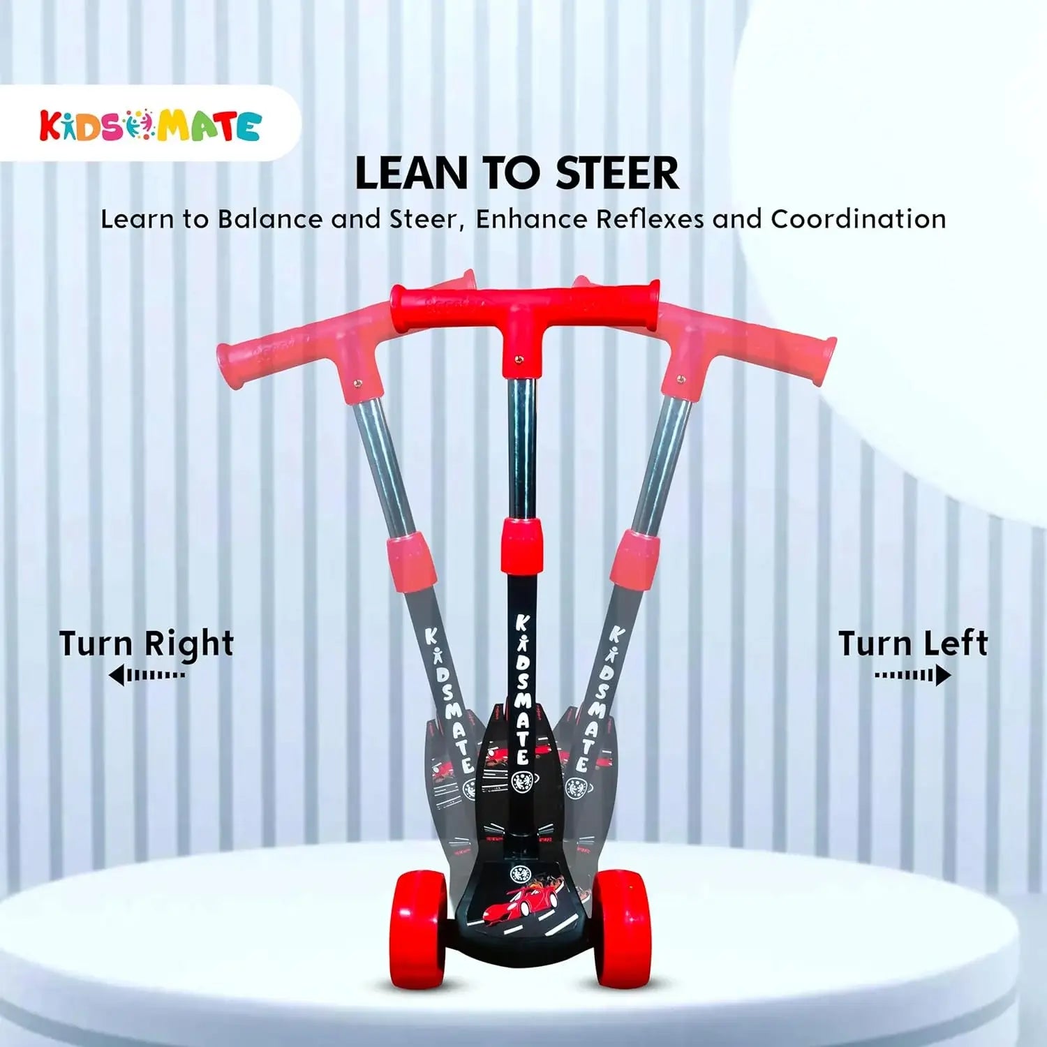 Kidsmate Rider Pro Kick Scooter, blue, 3-wheel LED, 2-12 years. Usmile Toys." www.usmile.toys