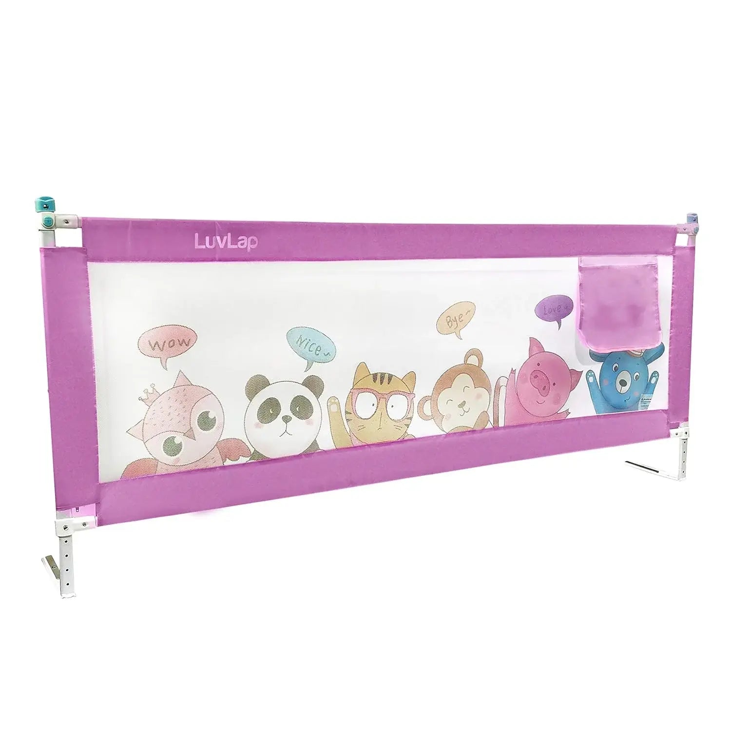  LuvLap multifunctional high chair for babies and kids, featuring a 3-in-1 design including a booster seat with wheels, alongside LuvLap bed safety guards in vibrant colors for child protection. www.usmile,.toys