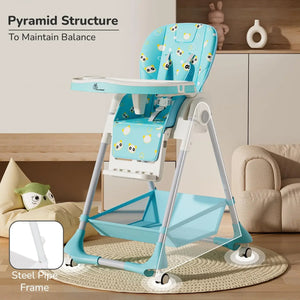 Marshmallow Lite 6-level adjustable baby high chair with bear design for feeding. www.usmile.toys