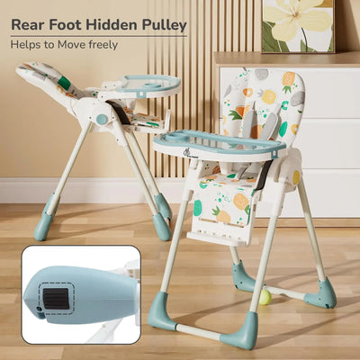 Marshmallow Lite Baby Feeding High Chair for babies, adjustable to 6 levels, with a cute bear design on the backrest and a removable tray. Ideal for baby feeding time on usmile.toys. www.usmile.toys