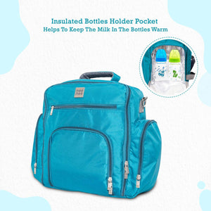 Usmile Toys Mee Mee blue melange fabric diaper bag, large capacity, ideal for daily baby care and travel. www.usmile.toys