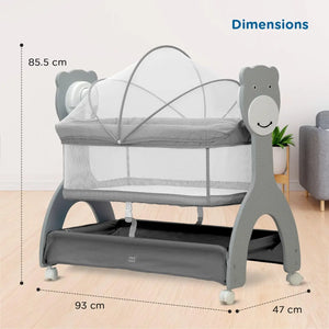 Usmile Toys Mee Mee automatic baby cradle with adjustable swing speeds and built-in lullabies, perfect for sleepy infants.www.usmile.toys