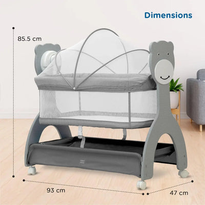 Usmile Toys Mee Mee automatic baby cradle with adjustable swing speeds and built-in lullabies, perfect for sleepy infants.www.usmile.toys