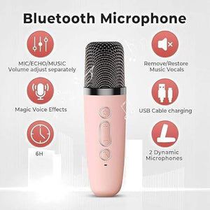 Fun LED portable speaker and microphone set for kids, perfect for sing-alongs, parties, and entertainment. www.usmile.toys
