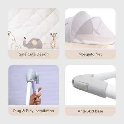 Provide ultimate comfort and hands-free soothing with the R For Rabbit Baby Cradle & Auto Swing, featuring gentle lullabies and remote control for easy adjustments, ensuring peaceful sleep for your baby. Available at uSmile.toys." www.usmile.toys
