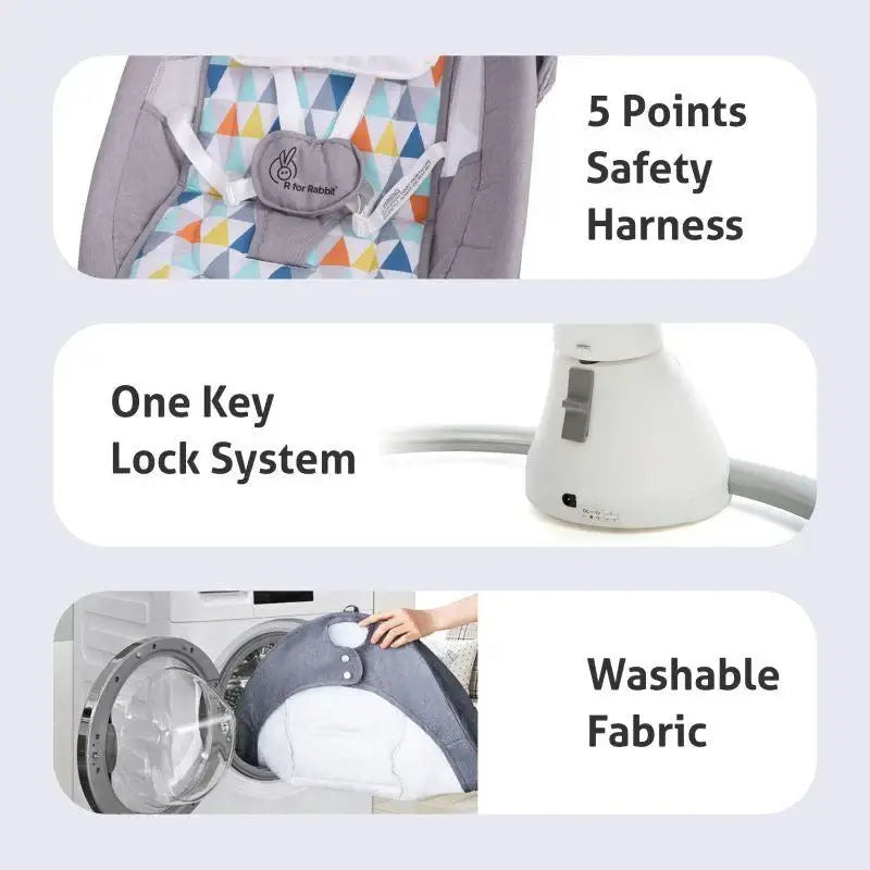 Baby Auto Swing - Grey & Smart | uSmile.toys" www.usmile.toys