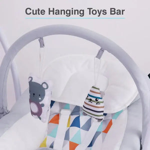 Comforting R for Rabbit automatic baby swing, providing gentle motion and entertainment for peaceful babies. www.usmile.toys