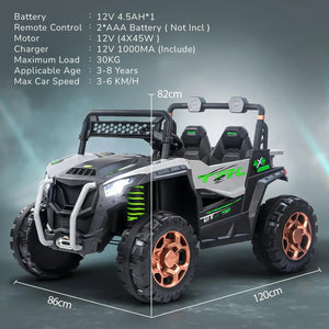 Usmile Toys red rechargeable battery operated jeep for kids, a realistic ride-on toy car with light and music for exciting adventures WWW.USMILE.TOYS