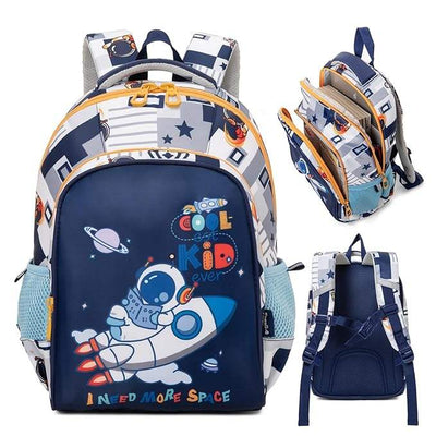 Blue Space Theme School Bag for Boys: Astronaut and rocket design, perfect for elementary school kids.
www.usmile.toys