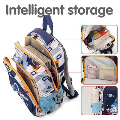 Blue Space Theme School Bag for Boys: Astronaut and rocket design, perfect for elementary school kids.
www.usmile.toys