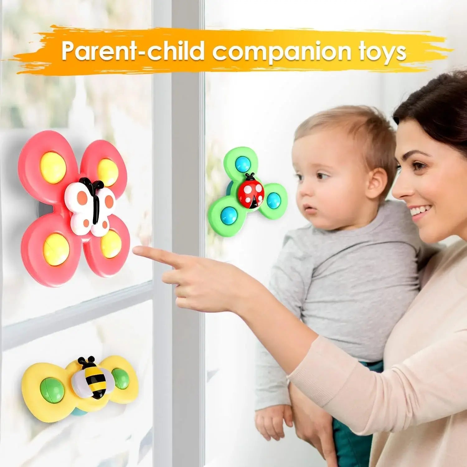 3 PCS Insect Suction Cup Bath Toy for Baby Boys Girls