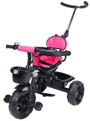 Usmile Toys Toyzoy Maple Pro Max tricycle in blue and black, featuring a protective canopy and durable design for young children. www.usmile.toys