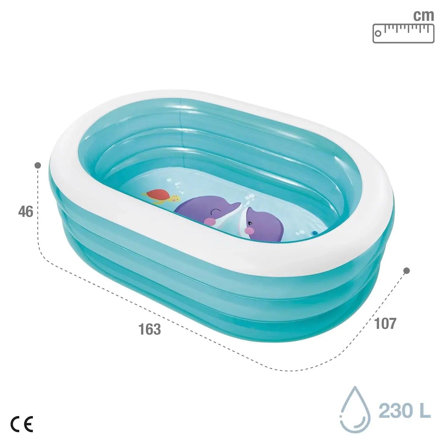 Intex Oval Whale Fun Pool for Kid, Multicolor