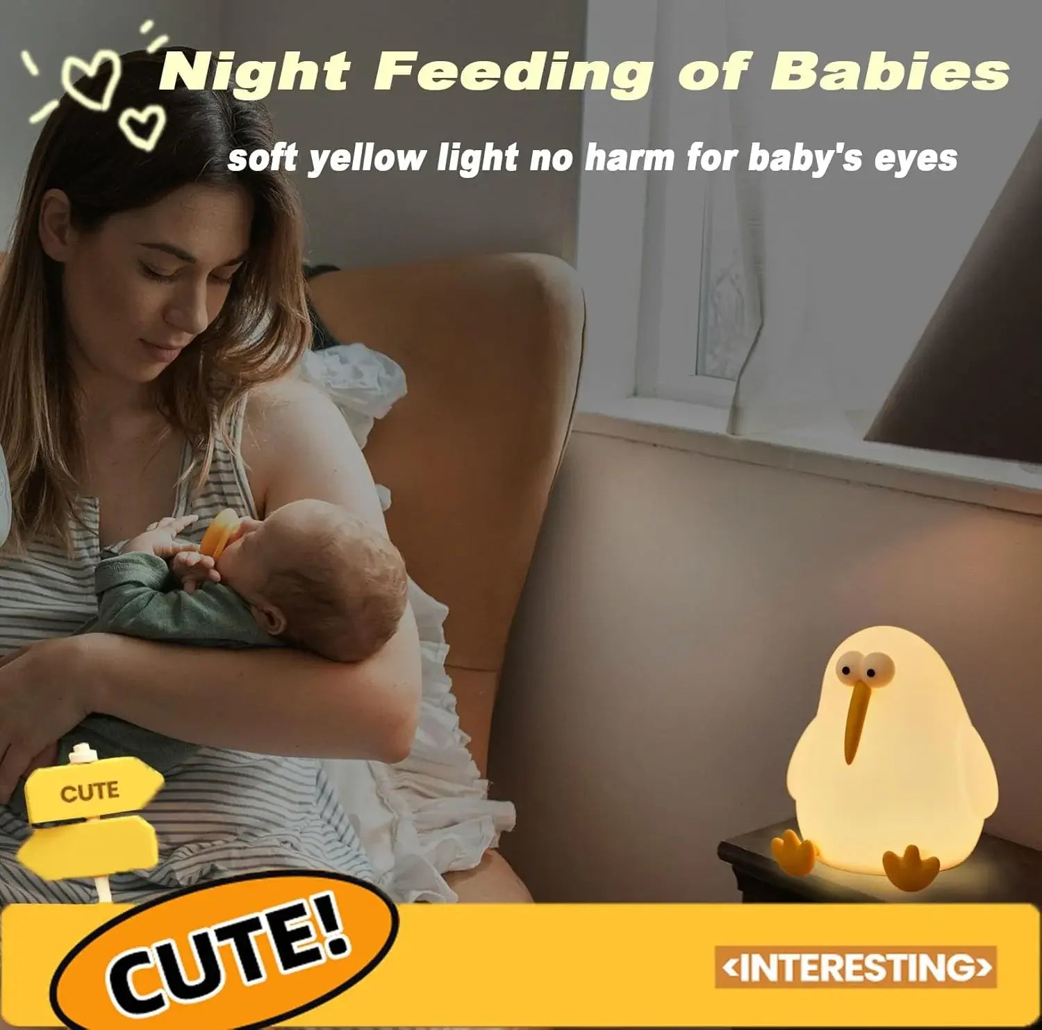 LED Silicone Kiwi Bird Night Lamp: Portable and squeezable night light for kids' room decor.
www.usmile.toys