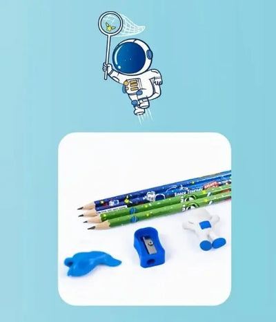 Space Theme Pencil Set (13-in-1): Includes HB pencils, eraser, sharpener, and astronaut toppers. Fun stationery for kids.
www.usmile.toys