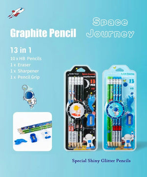 Kids' Space Journey Pencil Kit: Contains 13 graphite pencils with space designs, plus accessories for drawing and writing.
www.usmile.toys