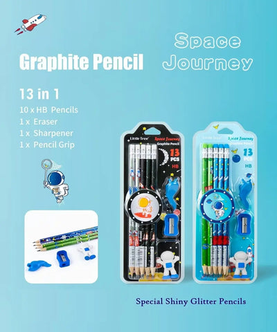 Kids' Space Journey Pencil Kit: Contains 13 graphite pencils with space designs, plus accessories for drawing and writing.
www.usmile.toys