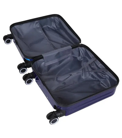 Premium blue kids luggage with 3D astronaut space design, durable trolley bag with wheels and extendable handle for travel. www.usmile.toys