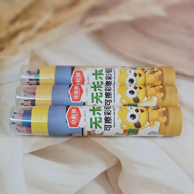 Assortment of 12 bright, kid-friendly pencil colors in a convenient tube packaging, promoting artistic fun and learning for kids, available at uSmile.toys www.usmile.com