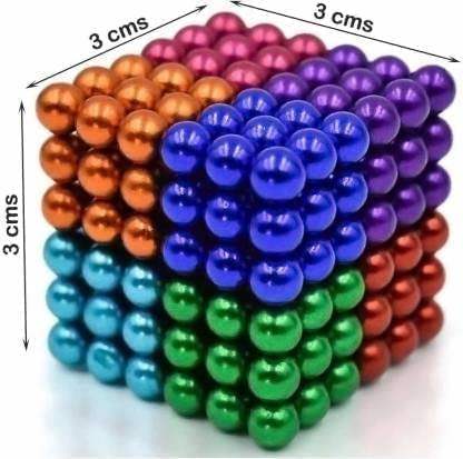 Colorful magnetic balls toy set for kids – creative STEM puzzle cube and tower built with rainbow-colored magnetic spheres, perfect fidget toy for stress relief, learning, and imaginative play – available at U Smile Toys India