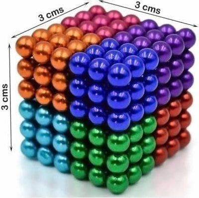 Colorful magnetic balls toy set for kids – creative STEM puzzle cube and tower built with rainbow-colored magnetic spheres, perfect fidget toy for stress relief, learning, and imaginative play – available at U Smile Toys India