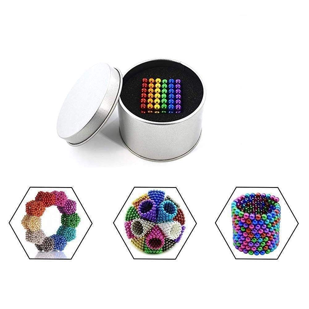 Colorful magnetic balls toy set for kids – creative STEM puzzle cube and tower built with rainbow-colored magnetic spheres, perfect fidget toy for stress relief, learning, and imaginative play – available at U Smile Toys India