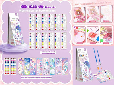 magical 2-in-1 unicorn themed art book with watercolour painting and mess-free water reveal pages, complete with paint brushes for kid.
Browse our collection of high-quality and fun art supplies for children at Usmile Toys www.usmile.toys.