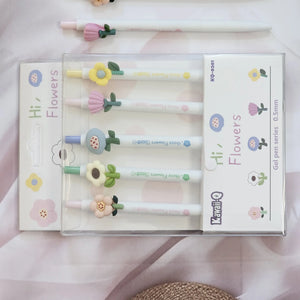 Premium quality 0.5mm fine-tip gel pens with decorative flower toppers www.usmile.toys