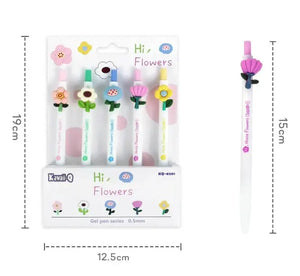 Cute flower top fancy gel ink pens – stylish and smooth-writing stationery set www.usmile.toys