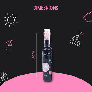 Set of six cute space-themed highlighter pens for kids, shaped like planets in bottles with glitter tops, perfect for school in www.usmile.toys
