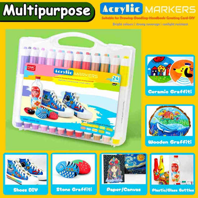 Set of 24 Non-Toxic Acrylic Markers for Kids: Includes a wide range of bright colors for artistic expression.
www.usmile.toys