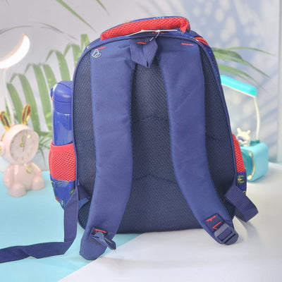 "Stylish and practical Usmile Toys backpack for boys, adorned with popular cartoon superhero characters, including Iron Man and Thor." www.smile.toys