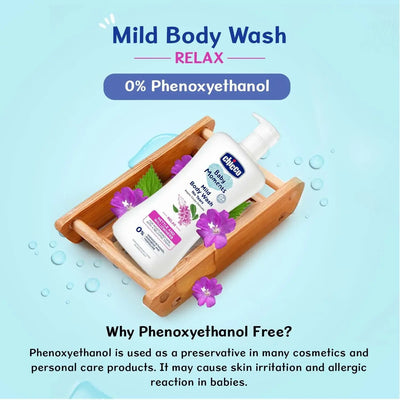 Chicco Baby Moments Mild Body Wash Relax, New Advanced Formula with Natural Ingredients, No Tears & Soap-Free, Mild formula for Baby’s Body & Face Wash www.usmile.toys