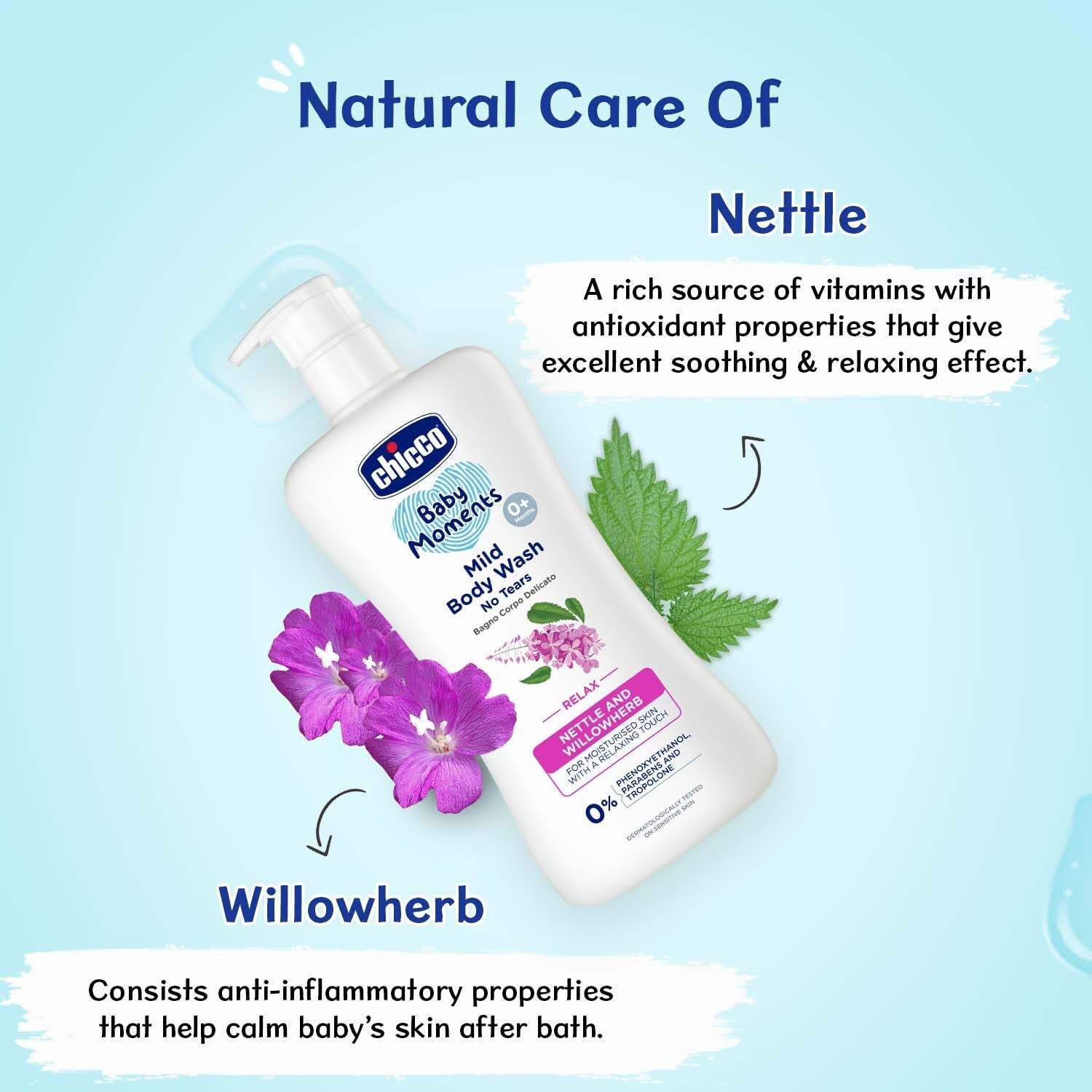 Chicco Baby Moments Mild Body Wash Relax, New Advanced Formula with Natural Ingredients, No Tears & Soap-Free, Mild formula for Baby’s Body & Face Wash www.usmile.toys