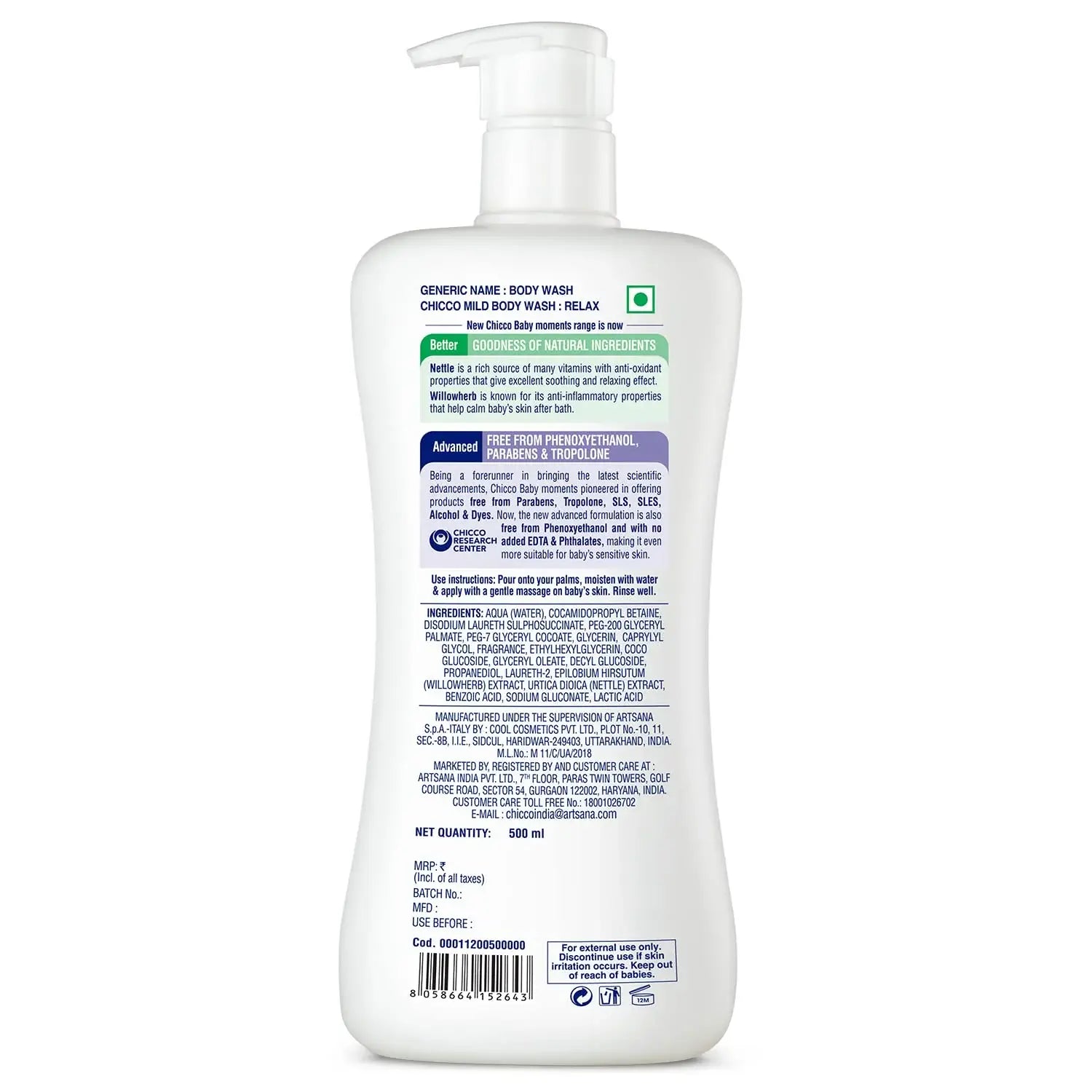 Chicco Baby Moments Mild Body Wash Relax, New Advanced Formula with Natural Ingredients, No Tears & Soap-Free, Mild formula for Baby’s Body & Face Wash www.usmile.toys