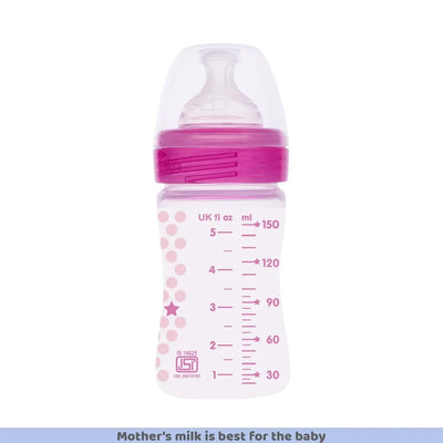 Chicco Well-Being 150 ml Feeding Plastic Bottle, Advanced Anti-Colic System, BPA Free, Hygienic Silicone Teat (Pink)
www.usmile.toys