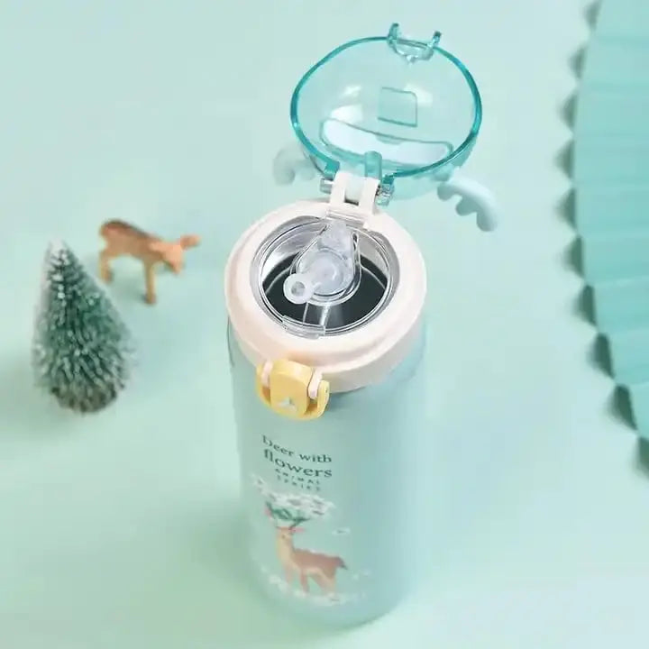 Deer Stainless Steel Water Bottle for Kids: Cute animal design thermos for hot and cold drinks.
www.usmile.toys