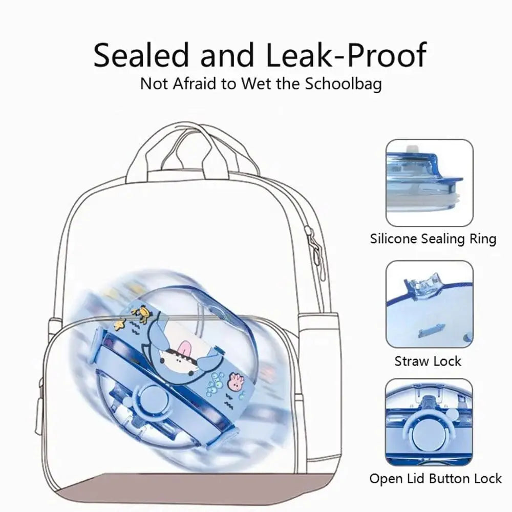 Stylish Kids Water Bottle with Cap Lock: Easy to carry with a strap. Anti-spill design for active children.
www.usmile.toys