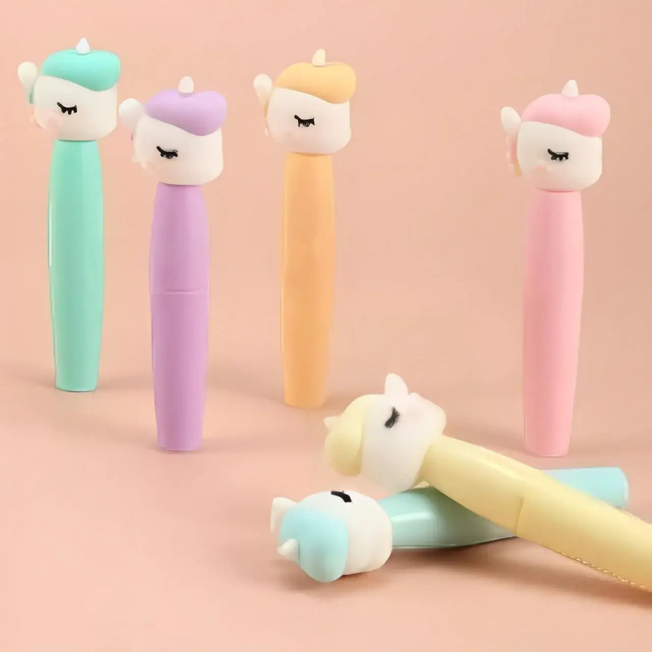 Brighten up notes with this fun featuring cute unicorn-shaped mini highlighters in various colors, designed for kids. Discover them at uSmile.toys." www.usmile.toys