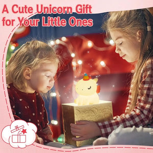 Bring a magical and gentle glow to any child's room with this sweet silicone unicorn night light, perfect for comforting kids at bedtime. Find it at uSmile.toys." www.usmile.toys