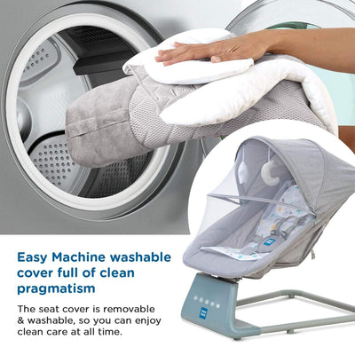 Mee Mee electric baby rocking chair with remote and mosquito net, grey. www.usmile.toys