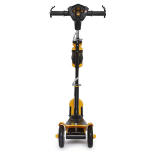 U Smile Toys durable black kick scooter for kids, featuring a stable 3-wheel design, front fender, and a "RUSH DX" logo www.usmile.com