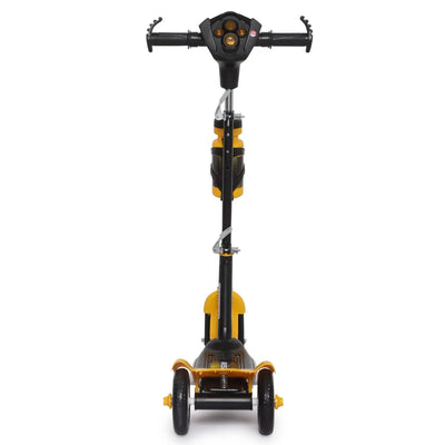 U Smile Toys durable black kick scooter for kids, featuring a stable 3-wheel design, front fender, and a "RUSH DX" logo www.usmile.com