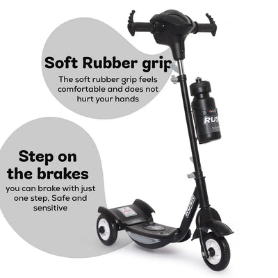 Sleek black Fun Ride Kids Kick Scooter from U Smile Toys, designed for stability and fun, ideal for young riders www.usmile.toys