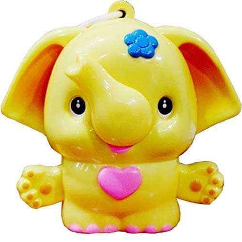 Cute yellow elephant musical toy designed for babies, easily hangable to provide soothing sounds and engaging entertainment. Ideal for newborns and infants, stimulating senses and encouraging playtime. www.usmile.com