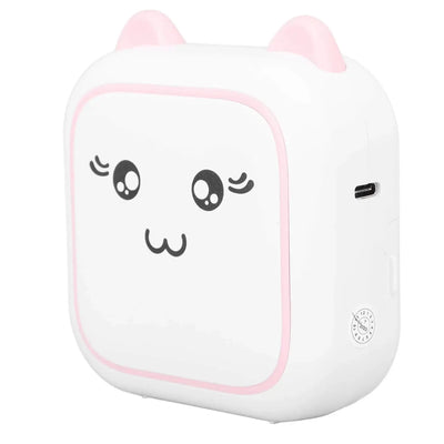 Children's inkless mini printer with USB charging cable, ideal for creative projects www.usmile.toys